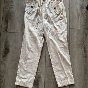 LOFT Women's Cream Straight Leg Pants